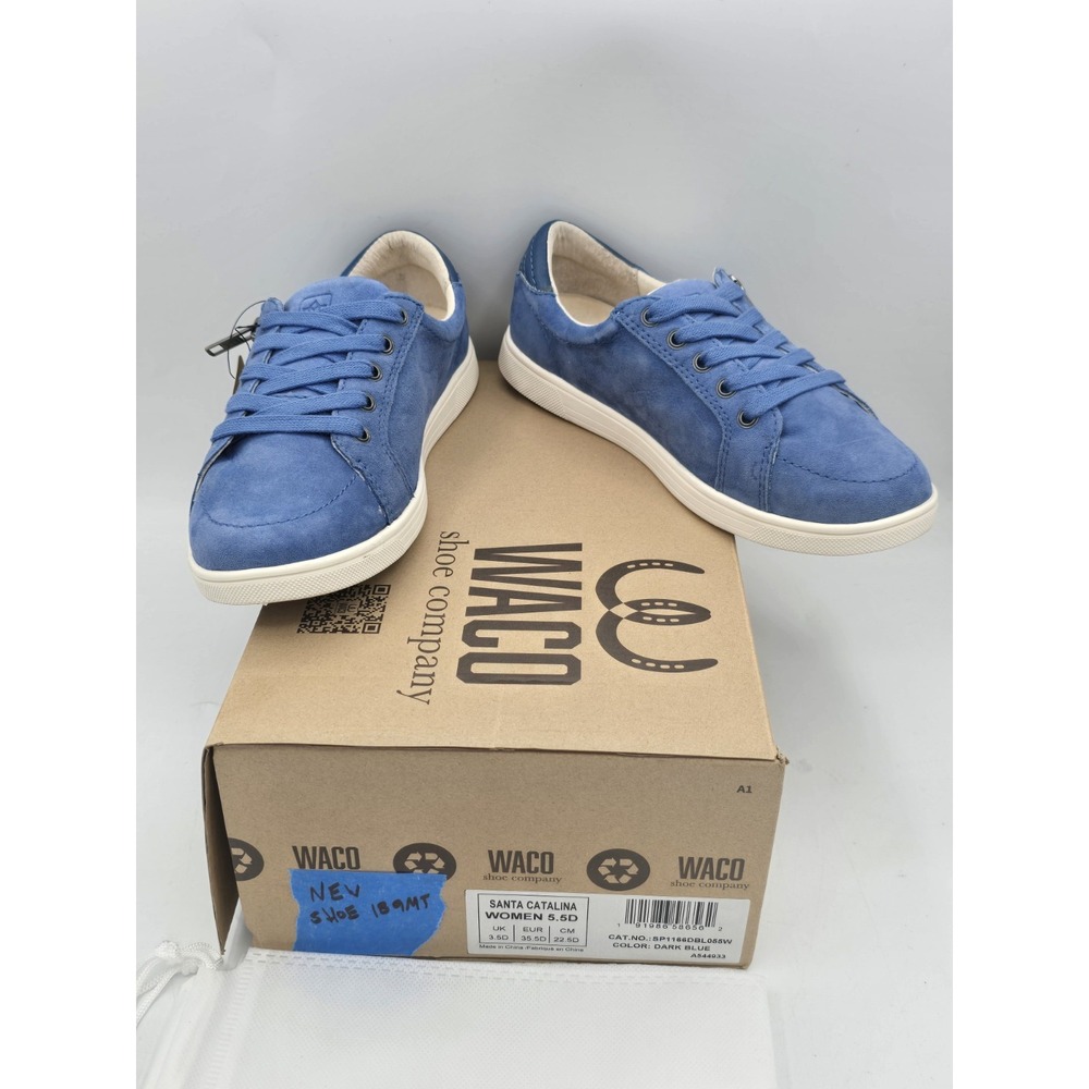 NIB Spenco Women's Santa Catalina Sneaker Dark Blue Suede 5.5 D